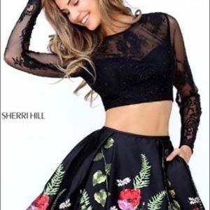 Sherri Hill 2 Piece Short Black Dress